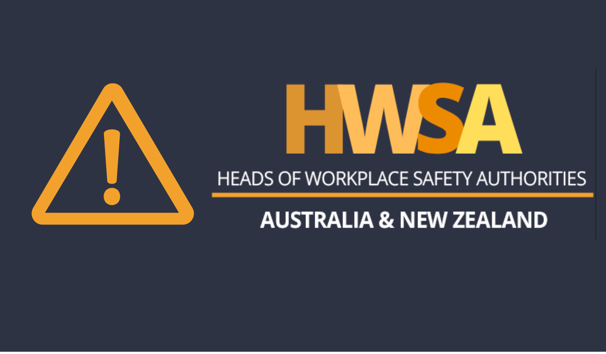 Heads of workplace safety authorities logo with an alert icon