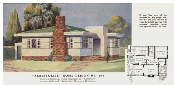 Source: Catalogue - Build with “Asbestolite” asbestos-cement building products – Asbestolite home design
