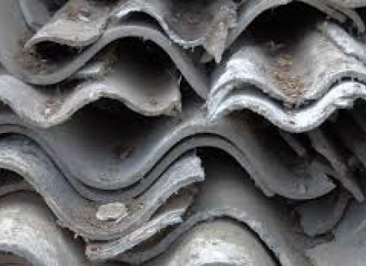 image of wavy asbestos sheeting