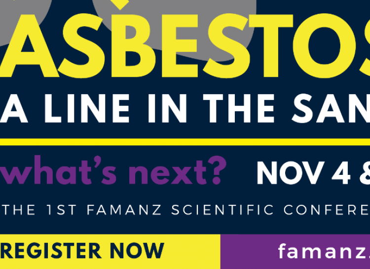 banner that reads "Asbestos a line in the sand" FAMANZ