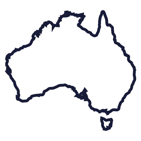 Icon of Australia in blue