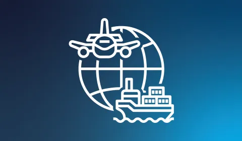 Icon image representing import export
