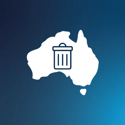 Image of rubbish bin inside Australia icon