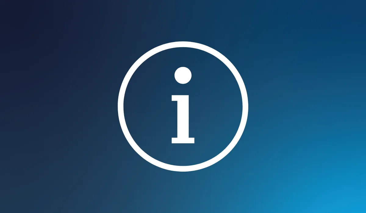 Information icon on blue