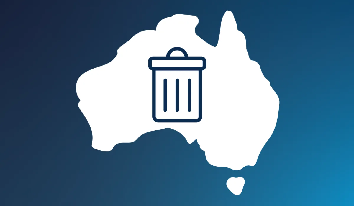Image of rubbish bin inside Australia icon