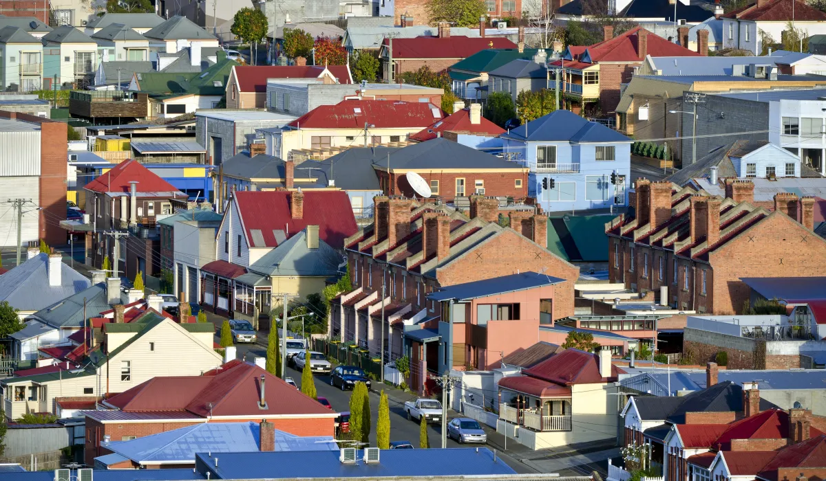 A stock image of a town